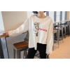 TE1561GJWL Casual fashion loose joker embroidery irregular t-shirt