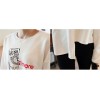 TE1561GJWL Casual fashion loose joker embroidery irregular t-shirt