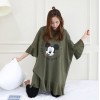 TE1562GJWL Plus size batwing sleeve flouncing print large t-shirt