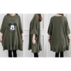 TE1562GJWL Plus size batwing sleeve flouncing print large t-shirt