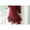 TE1563GJWL Korean fashion loose fashion irregular flouncing hem long t-shirt dress