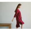 TE1563GJWL Korean fashion loose fashion irregular flouncing hem long t-shirt dress