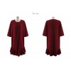 TE1563GJWL Korean fashion loose fashion irregular flouncing hem long t-shirt dress