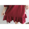 TE1563GJWL Korean fashion loose fashion irregular flouncing hem long t-shirt dress