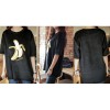 TE1564GJWL Loose comfortable joker banana embroidery silver fox wool large T-shirt