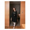 TE1565GJWL Plus size print pure color long cotton dress