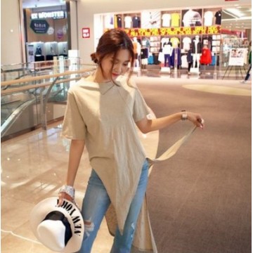 TE1567GJWL Casual fashion irregular joker long t-shirt