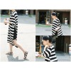 TE1568GJWL Casual fashion slit wide stripes long dress with vest inner two pieces