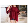 TE1569GJWL Loose fashion v neck backless irregular t-shirt