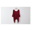 TE1569GJWL Loose fashion v neck backless irregular t-shirt