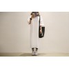 TE6541YZS Large size loose batwing sleeve slit pure color long t-shirt dress
