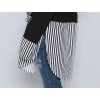 TE6543YZS Large size stripes hem splicing long sleeve shirt