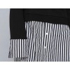 TE6543YZS Large size stripes hem splicing long sleeve shirt