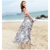 TE2151LY Print bohemia wide hem chiffon beach skirt