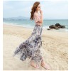 TE2151LY Print bohemia wide hem chiffon beach skirt