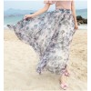 TE2151LY Print bohemia wide hem chiffon beach skirt