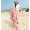 TE2157LY Print bohemia wide hem chiffon beach skirt