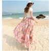 TE2157LY Print bohemia wide hem chiffon beach skirt