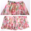 TE2157LY Print bohemia wide hem chiffon beach skirt