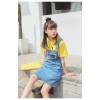 TE6670WRZS New style rough edge letters embroidery denim suspender skirt