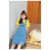 TE6670WRZS New style rough edge letters embroidery denim suspender skirt