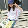 TE9357HLL Korean fashion flouncing loose round neck half sleeve t-shirt