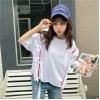 TE9357HLL Korean fashion flouncing loose round neck half sleeve t-shirt