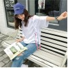 TE9357HLL Korean fashion flouncing loose round neck half sleeve t-shirt