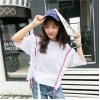 TE9357HLL Korean fashion flouncing loose round neck half sleeve t-shirt