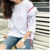 TE9357HLL Korean fashion flouncing loose round neck half sleeve t-shirt