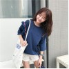 TE9357HLL Korean fashion flouncing loose round neck half sleeve t-shirt