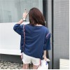 TE9357HLL Korean fashion flouncing loose round neck half sleeve t-shirt