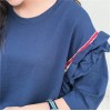 TE9357HLL Korean fashion flouncing loose round neck half sleeve t-shirt