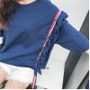 TE9357HLL Korean fashion flouncing loose round neck half sleeve t-shirt