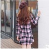 TE1065AKFS Korean fashion checks flouncing woolen dress