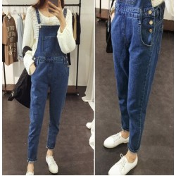 TE1112DXE Boyfriend style loose denim overalls