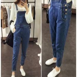 TE1112DXE Boyfriend style loose denim overalls