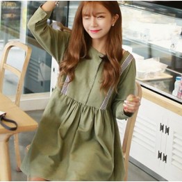 TE1414GJWL Japanese fashion sweet stripes splicing casual dress