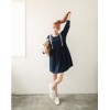 TE1414GJWL Japanese fashion sweet stripes splicing casual dress