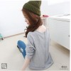 TE1386GJWL Fashion casual back zipper pocket sweatshirt