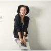 TE1362GJ Europe fashion autumn joker stand collar cardigan