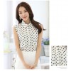 TE1521WSSP Fashion dot doll collar sleeveless chiffon shirt