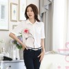 TE1523WSSP Korean fashion OL temperament print chiffon shirt