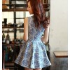 TE5905DDJP Blue and white porcelain pattern sleeveless beach dress