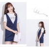 TE2104HM Korean style bowknot two way wear suspender dress