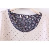 TE255LLNR Dot national style embroidery splicing long t-shirt