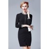 TE2617NS Autumn preppy style pure color slim dress