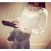 TE9022MMFS Temperament lace splicing chiffon tops