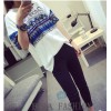 TE3051JJJ Korean fashion national pattern print t-shirt