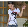 TE3116WSSP Fashion rhinestone beauty print short sleeve T-shirt